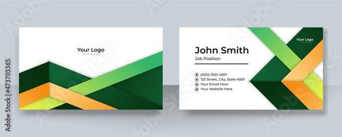 Modern blue and orange business card design template. Elegant professional creative and clean business card template with corporate identity concept. Vector illustration