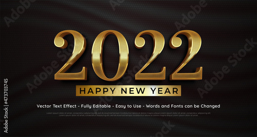 Happy new year 2022 banner gold Styles on dark background