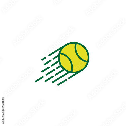 line colorful tennis ball fly logo symbol icon vector graphic design illustration idea creative