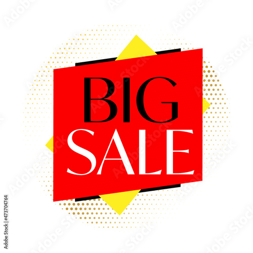 Big sale promotion discount sticker tag