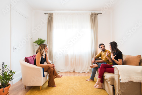 Couple arguing during therapy