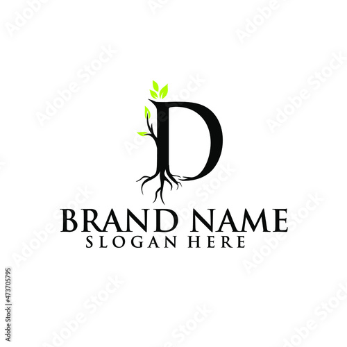  D letter tree ornament logo