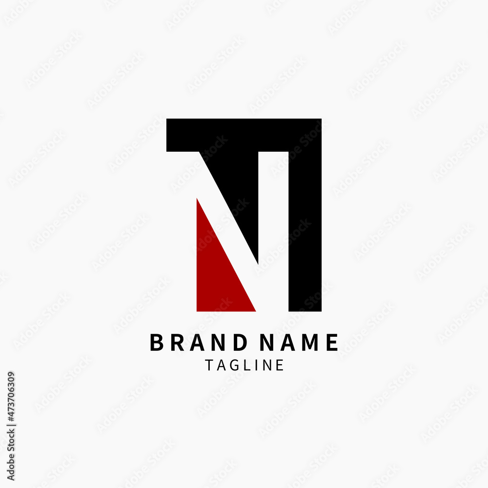 Simple Initial Letter N Logo Monogram , Black and Red Isolated on Grey Background, Minimalist Symbol,Emblem, Sign Vector Design Simple Initial Letter N Logo Monogram , Black and Red Isolated on Grey Background, Minimalist Symbol,Emblem, Sign Vector Design