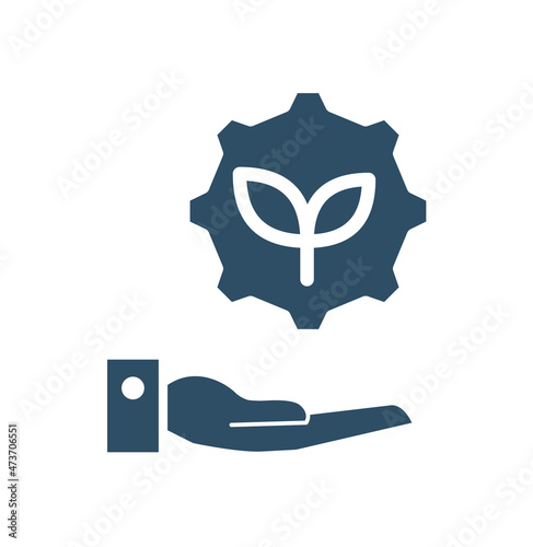 Green industry ecology, nature green icon on white background. Vector