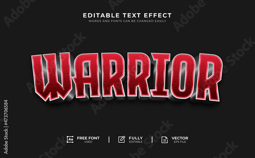 3d Warrior Editable Text Effect