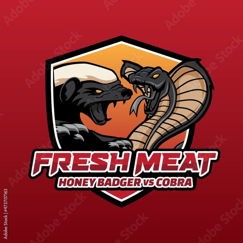 Honey Badger Vs Cobra Illustration Design