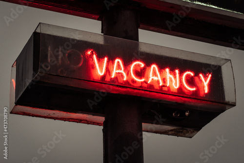 Rustic gritty vacancy motel vacancy sign