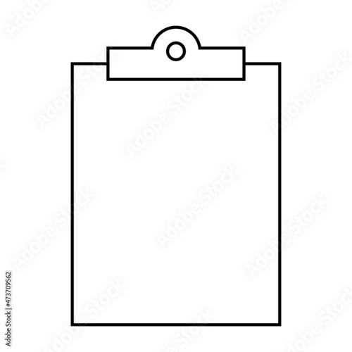 Paper clipboard vector icon. Paper clipboard outline illustration. Clipboard line template design