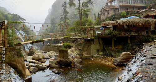 Bush regeneration and revegetation, Vietnam village bridge photo