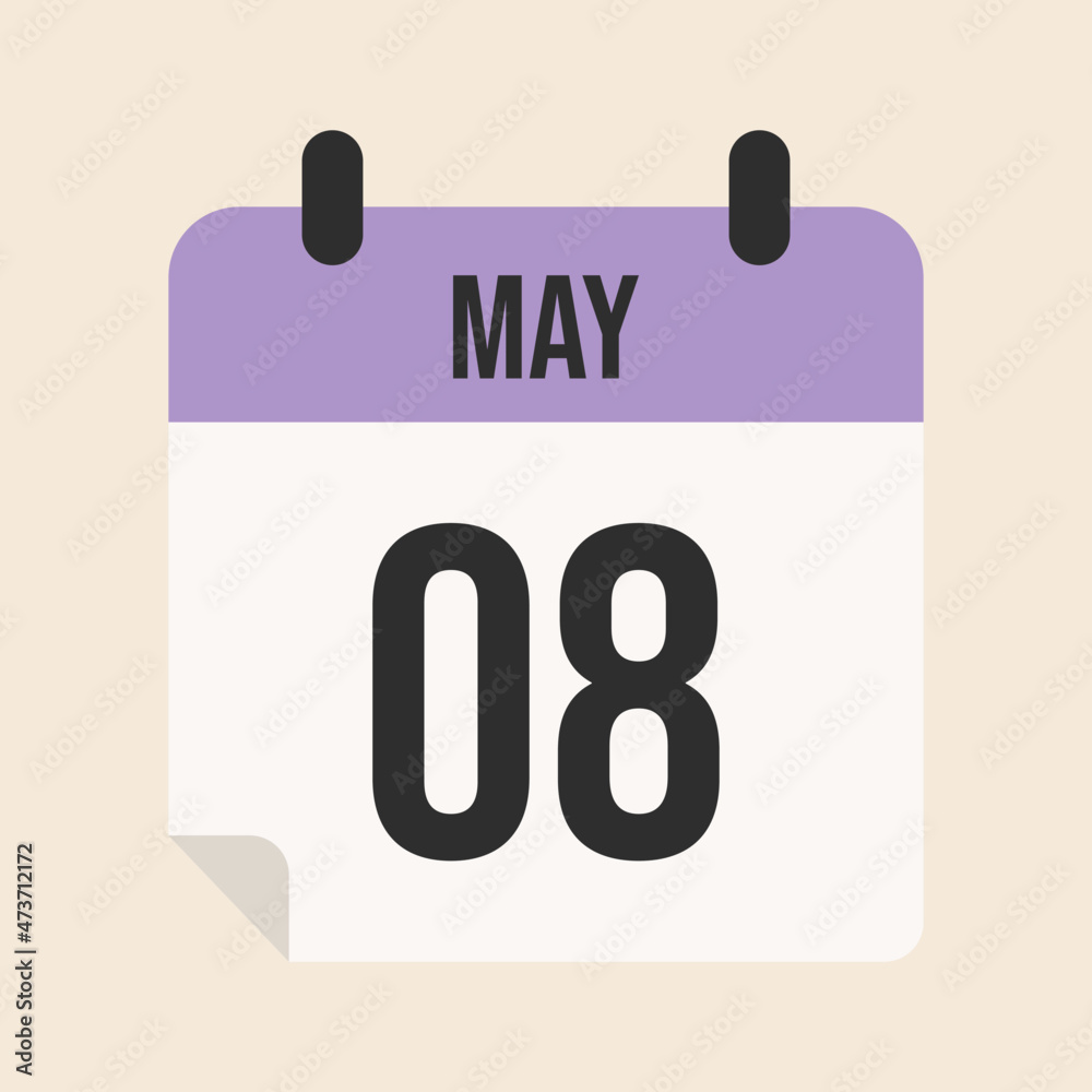 May 8 calendar with date and month for work, meeting May 8 calendar with date and month for work, meeting