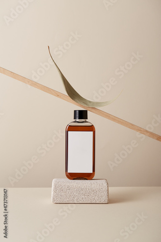 Still life with cosmetic bottle photo