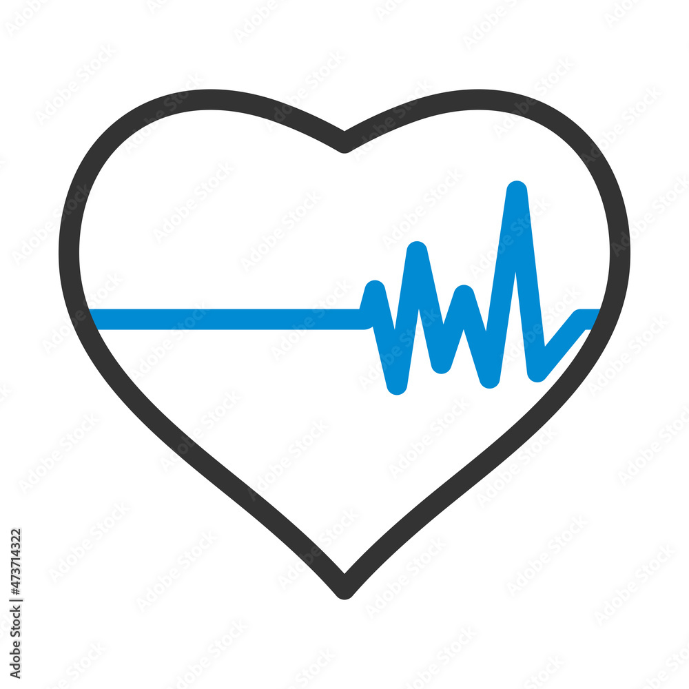 Icon Of Heart With Cardio Diagram Icon Of Heart With Cardio Diagram