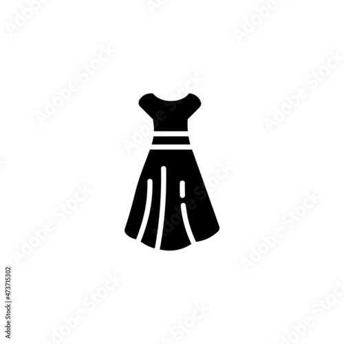 women s dress icon designed in solid black style and glyph style in fashion and accessories icon category