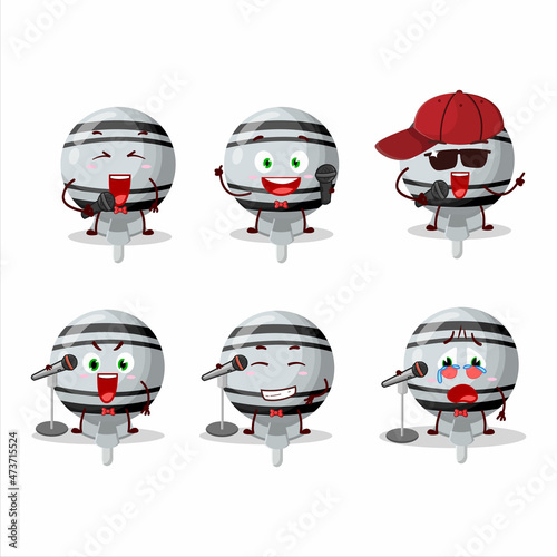 A Cute Cartoon design concept of white lolipop wrapped singing a famous song