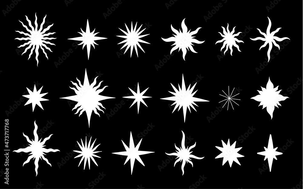 Set star celestial background. Drawing element collection flat cartoon. Space sky abstract. Set star celestial background. Drawing element collection flat cartoon. Space sky abstract.