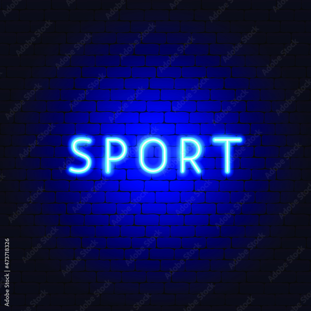 Sport Neon Text. Vector Illustration of Promotion. Sport Neon Text. Vector Illustration of Promotion.