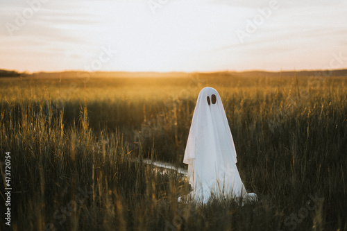 Ghost standing in the marsh.