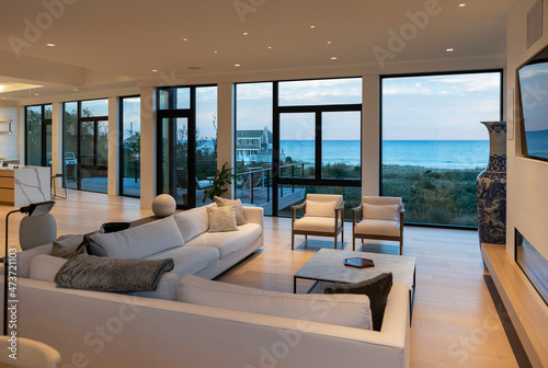 Luxury Coastal  Waterfront Contemporary  Home  photo