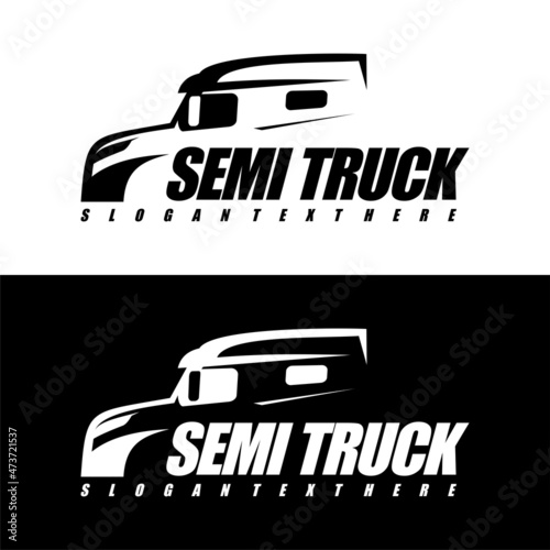 semi truck logo design vector