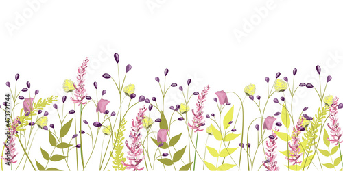 Elements of greenery. Leaves, flowers and berry wedding plants.Vector illustrations on a white background for an invitation.Background for web pages. © Tatsiana