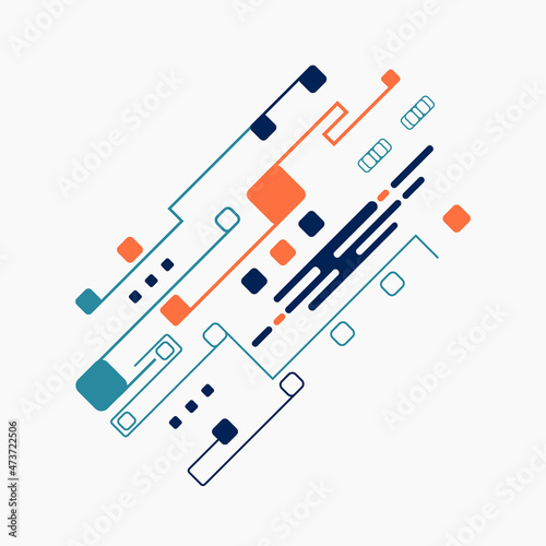 Abstract Diagonal Rectangle Geometric Shape and Line Background, Vector Image Illustration