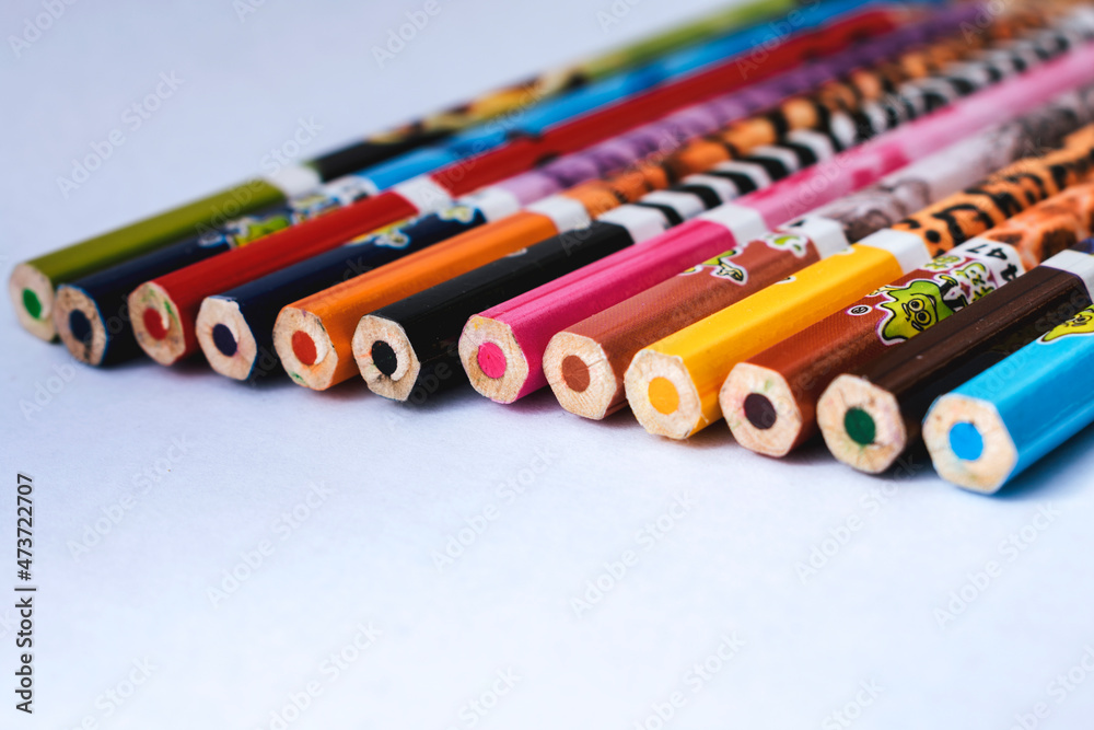 Obraz premium a colorful pencil on white background