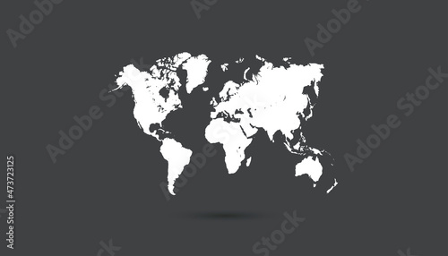 World map. Color vector modern. Silhouette map 