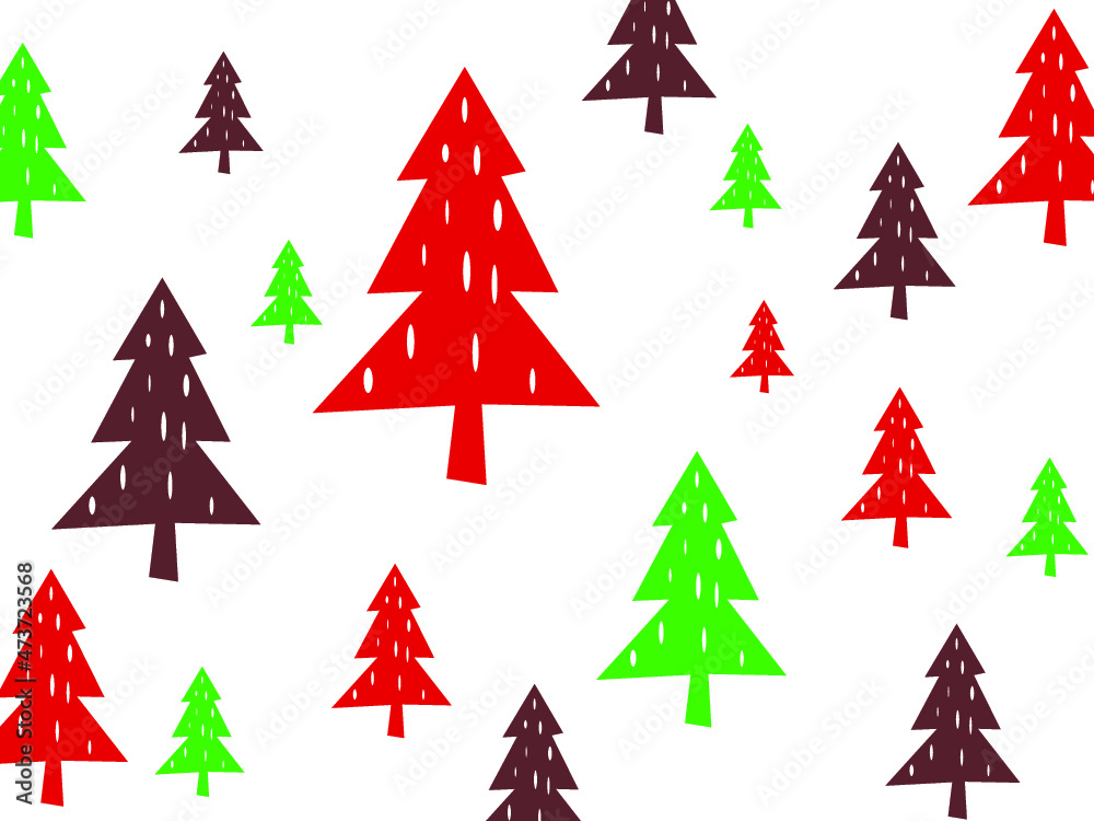 Christmas background seamless pattern pine tree