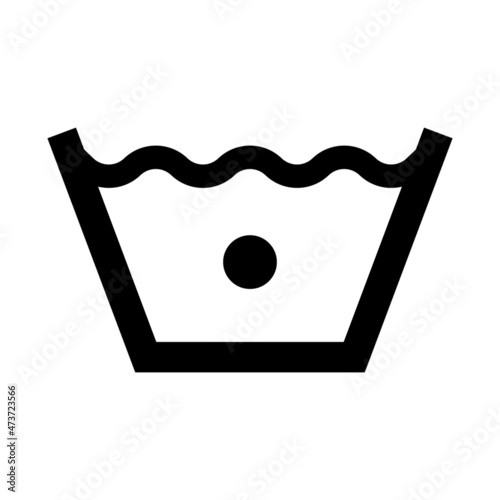 Wash at 30°C or 80°F icon isolated on white background - Vector flat style machine washing related symbols