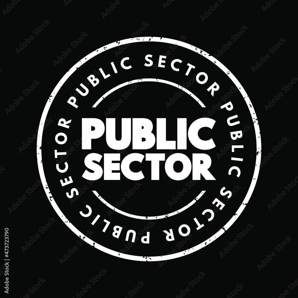 Public Sector text stamp, concept background