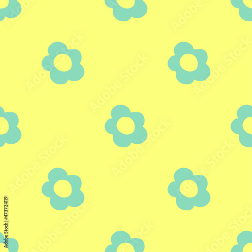 Seamless pattern with flowers. Floral background. flowers isolated on yellow background
