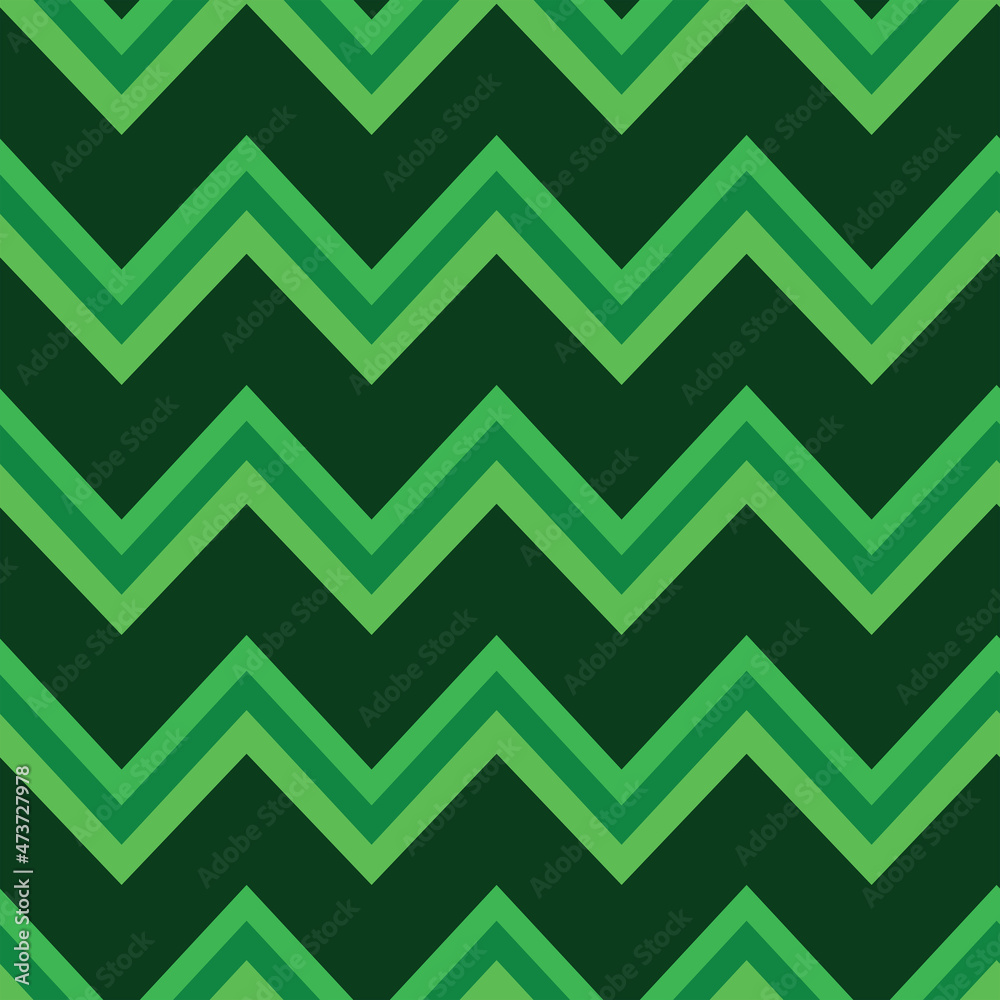 Chevron vector  seamless pattern in different shades of dark and light  green . Great for wallpaper, backgrounds, fabric and home décor 