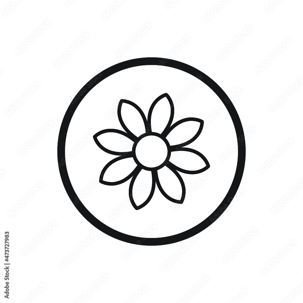 Flower icon. Florist plant with petals symbol. Flower icon. Florist plant with petals symbol.