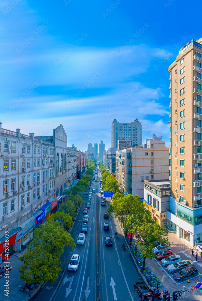 Fototapeta premium Urban environment of South Street, Nantong City, Jiangsu province