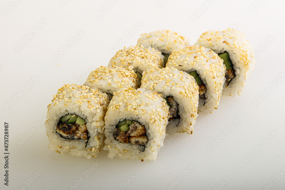 Japanese tradtional roll with eel Japanese tradtional roll with eel