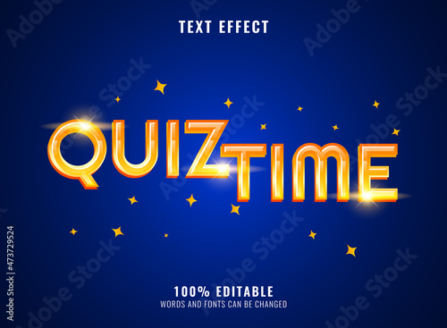 fantasy golden quiz time text effect