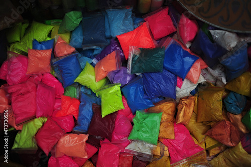 Powder colours for Diwali in Delhi, INdia photo