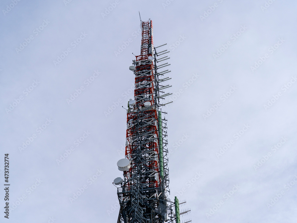 Group of antennas, satellite dishes for television