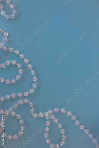 Christmas background with Christmas decorations and mother-of-pearl beads