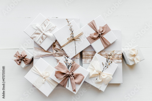 Wrapped gift boxes  photo