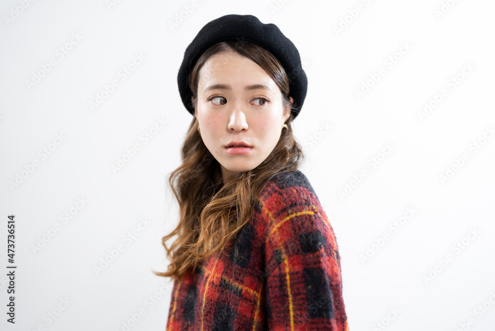 ベレー帽を被った女性 ベレー帽を被った女性