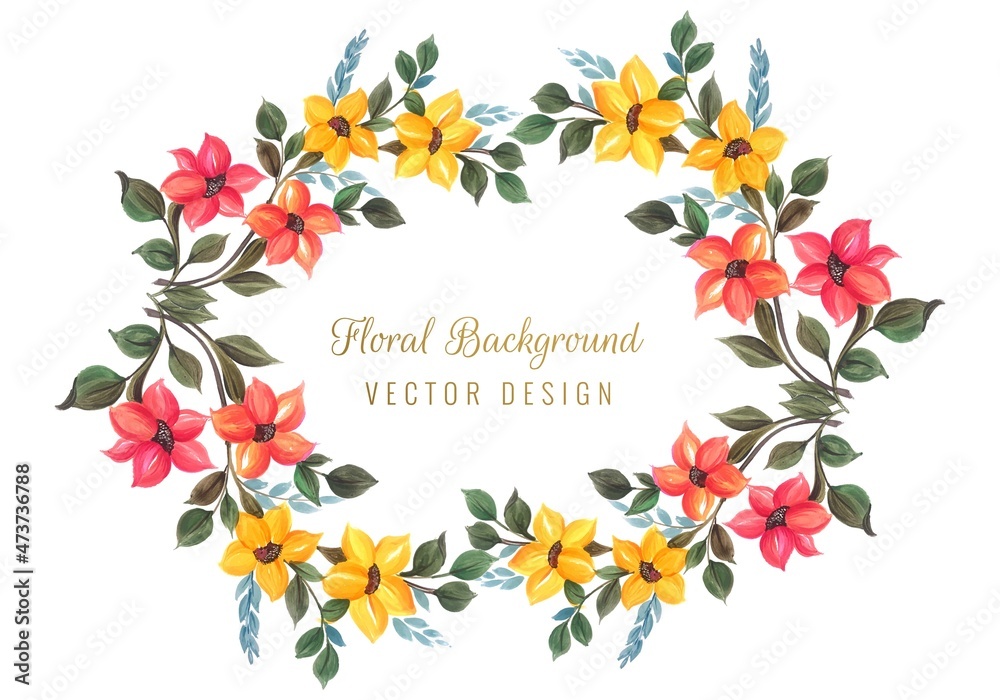 Decorative colorful floral frame design vector