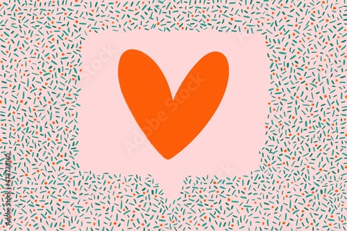 Love orange heart with vegetables