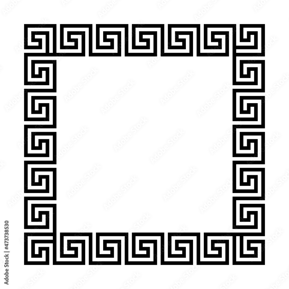 Square frame of simple greek pattern