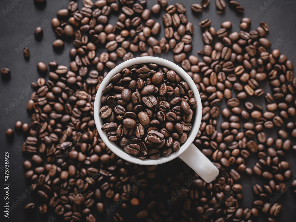 cup of coffee beans cup of coffee beans