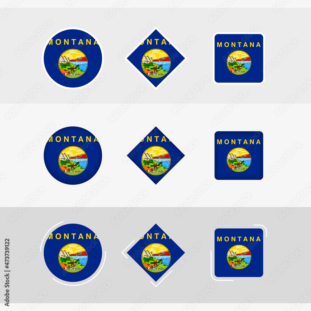 Montana flag icons set, vector flag of Montana.