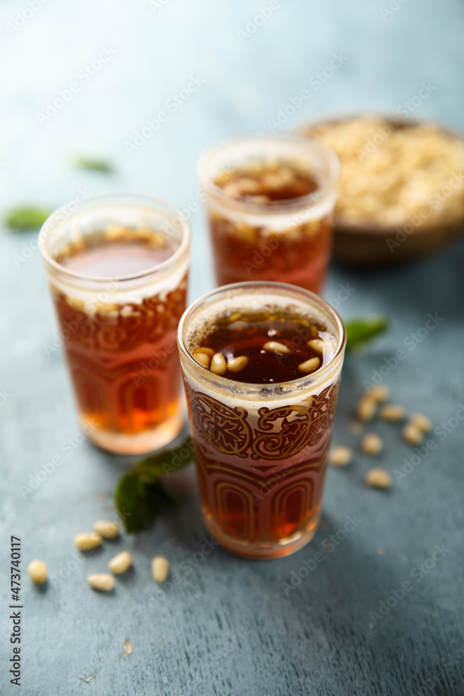 Traditional mint tea with pine nuts Traditional mint tea with pine nuts