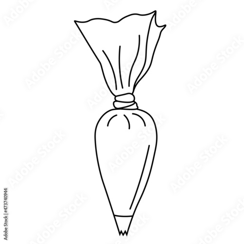Pastry sleeve vector stock illustration. Tableware for the bakery. A tool for cream. Isolated on a white background. 
