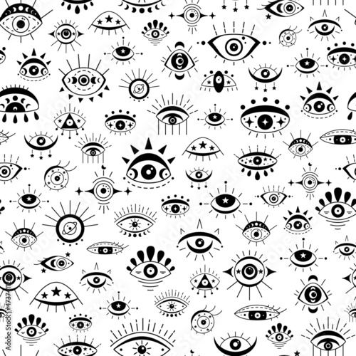 Seamless pattern with evil eye