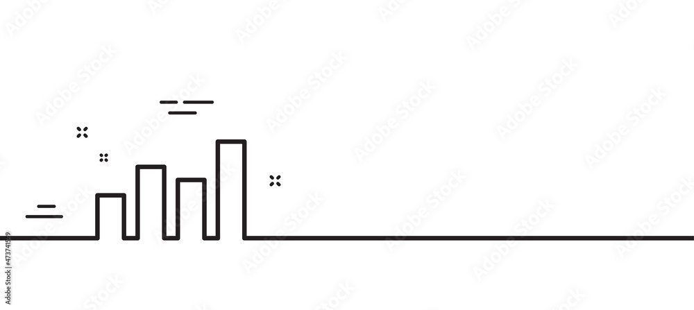 Histogram Column chart line icon. Financial graph sign. Stock exchange symbol. Business investment. Minimal line illustration background. Report diagram line icon pattern banner. Vector Histogram Column chart line icon. Financial graph sign. Stock exchange symbol. Business investment. Minimal line illustration background. Report diagram line icon pattern banner. Vector